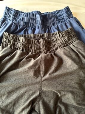 2 Pair Buttery Elastic Waist Pull-On Bottoms. Navy, Dark Gray/Black